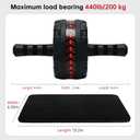 Ab Roller Wheel for Abs Workout - Core Strength Training Equipment for Home Gym with Knee Pad, Abdominal Exercise Wheel for Men and Women