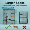Large Cat Cage, Enclosures Indoor with Balcony, DIY Playpen Detachable Metal Wire Kennels Crate 3x3x4 Large Exercise Place Ideal for 1-3 Cats