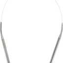 OYEUYID Circular Knitting Needles Size 8 (5mm) 16 Inch Ergonomic Metal Needle Set with Smooth Joins and Tangle-Free Cord (white)