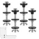 4 Pcs Universal Toilet Tank to Bowl Bolts Kit, Heavy Duty Stainless Steel Toilet Tank Bolts with Stainless and Rubber Washers Gasket for Toilet Mounting and Repair