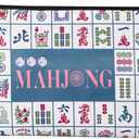 American Mahjong Empty Bag - White Printed Mahjong Tile Bag (13x7 Inches,Only Case)