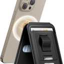 UGREEN for Magsafe Wallet, Magnetic Phone Wallet Compatible with iPhone with Finger Loop Grip, Adjustable Stand Compatible with iPhone 17 16 15 14 13 12 Series (Mini Not Included), Black