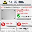 AKIT Compatible with MacBook Air 15 Inch Case 2026 2025-2023 M5 M4 M3 M2 A3448 A3241 A3114 A2941, Unique Pattern Hard Shell Laptop Case+Keyboard Cover+Screen Protector for Mac Air 15 Inch, Orange Wave