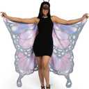 Spooktacular Creations 3pcs Adult Halloween Violet Butterfly Wing, Women Halloween Costumes Accessories, Shawl Wing with Lace Mask and Black Headband (Purple)