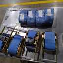 4Pack 4 inch Ratchet Straps Flatbed 4x30 Truck Strap with Flat Hook for Flatbed Trailer Winch Strap Heavy Duty 4 inch Ratchet Straps Flatbed Blue