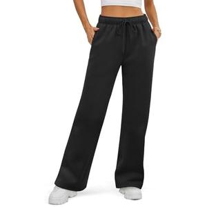 ATHMILE Womens Sweatpants 2025 Fall Baggy Wide Leg Sweatpant Fleece Lined Straight Leg Sweat Pants Size XS