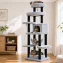 MUTTROS 73in Heavy Duty Cat Tree Tower for Large Cats, Soft Long Plush, 21.7"L x 17.3"W x 72.8"H