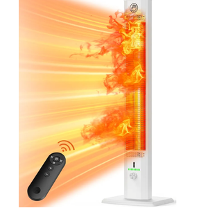 BALKO 36INCH Outdoor Heater, 9 Heat Levels & 540Min Timer, Child Safety Lock, IP65 Waterproof Garage Heater, 1500W Infrared Heating,Tip-Over & Overheat Protection, Patio Heaters for Outdoor Use Indoor