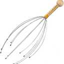 Head Massager Scalp Scratcher 12 Finger Body Relaxing Hair Massage, Gold, Red, Navy Blue, Light Blue Set (36 Pieces)