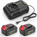 Replacement for DeWalt 20V Max Battery Charger, 2 Pack 6.0Ah Replace Battery & DCB112 Fast Charger Compatible with Dewalt 20V Max Battery DCB206 DCB205 DCB208 & 20 Volt Cordless Power Tool