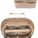 LEXSION Felt Purse Bag Organizer Insert with zipper Bag Tote Shaper Fit Speedy Neverful PM MM