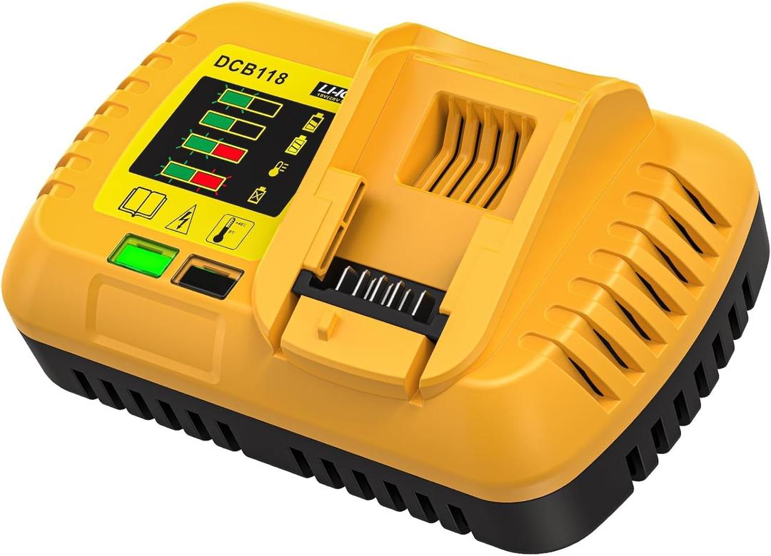 8A DCB118 Fast Charger for DeWalt Batteries | Compatible with DEWALT Batteries 12V, 20V MAX & 60V MAX | DCB118 Replacement 60V Fast Charger