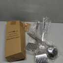 ReaNea Stainless Steel Kitchen Utensils Set, 4-Piece – Slotted Turner, Solid Turner, Skimmer & Ladle – Rust-Resistant, Long Handle, Hanging Loop, Dishwasher Safe – Everyday Cooking & Serving