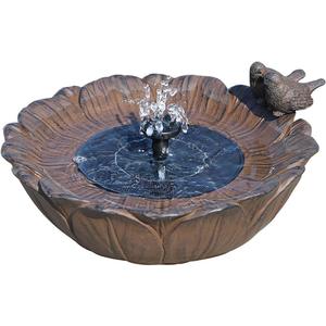 Solar Bird Bath Fountain,Sunflower with Resting Bird,Solar Powered with 3 Nozzles,Outdoor Garden Bird Bath,Solar Water Fountain for Bird Bath,Hummingbird Bird Bath for Outdoor
