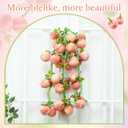 Thiccywoov 10 Pcs Artificial Peach Pendant, Fake Fruit Simulation Peach String Fruits Model for Home Kitchen Party Decorate Lifelike Food Festival Decorations Photo Props