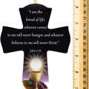 6 x Trinity Church Supply My First Communion Gifts, Bread of Life Hanging Wooden Cross, Religious Keepsakes for Boys and Girls, 6 Inches