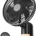 10 Inch Wall Mount Fan with Light and Remote Control – 90° Oscillating RV Fan, 4 Speeds Quiet Motor, 180° Manual Tilt, Timer Setting for Bedroom, Dorm, Home Office, Small Spaces