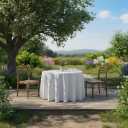 Surmente White Tablecloth for Round Tables, 108-inch Round Table Cloths for Weddings, Banquets, or Restaurants