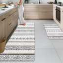 Arttown Anti Fatigue Mats for Kitchen Floor, Moroccan Farmhouse Kitchen Mats Cushioned Anti Fatigue Rug, Waterproof Non-Slip Washable Kitchen Rugs - Black/Brown