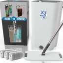 X3 Mop XL, Separates Dirty and Clean Water, 3-Chamber Design, Flat Mop and Bucket Set, Hands Free Home Floor Cleaning, 3 Reusable Microfiber Mop Pads Included