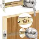 5" Backset Entry Door Latch with Standard Keyed Knobset, 19/64" (7.6mm) Square Interface with Square Corner Faceplate, Non-Handed, Satin Nickel