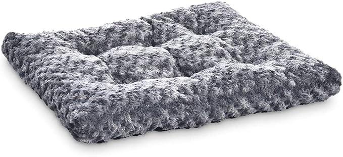 Cat and Dog Bed and Crate Pad, Machine Washable, Indoor, 40 x 27 x 3.5 inches, Gray