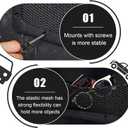 Frienda 2 Pcs ABS Plastic Frame Car Storage Net Bag Phone Car Mesh Net Holder RV Storage Boat Cargo Pocket Organizer Framed Mesh Pocket with Screws for Auto RV (13.8 x 5 Inch)