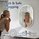 Niccy Oval LED Bathroom Vanity Mirror, 36"x24" Front lit Mirror with Light, Smart Anti-Fog Waterproof Mirror with Memory Function Dimmable Lighted Mirror