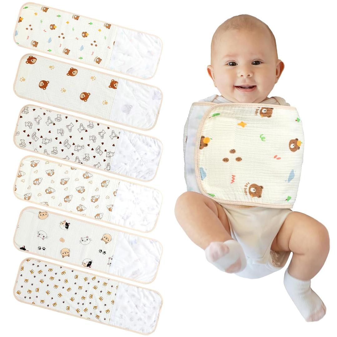 6 Pcs Newborn Snuggle Strap Adjustable Arms Swaddle Band Baby Belly Band Arms Safe Swaddle Sleep Wrap Blanket for Newborn Infant Boy Girls (Cute Animal Style)