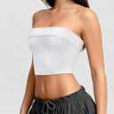 OLCHEE Womens 2PK Tube Tops Off Shoulder Seamless Ribbed Strapless Sleeveless Side Ruched Slim Fitted Summer Going Out Top (M)