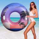 HeySplash Pool Tubes for Adult, 42 Inch Large Pool Floats with Handles, Inflatable Swim Rings Lounge, Hawaii Fun Swim Floaties Swimming Pool Beach Lake River Party Decoration Toys, Purple Sunset