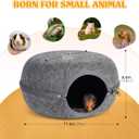 Guinea Pig Hideout 2 Pack, Double Function Guinea Pig Bed with 3 Soft Cushions, Small Animal Cage Accessories for Guinea Pigs, Hamsters, Hedgehogs, and Ferrets (Dark Grey & Dark Grey)