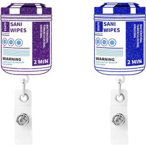 2 Pcs Nurse Badge Reel - Retractable ID Holder with Alligator Clip& Nylon Cord | AcrylicClip for Nurse Nurses Office Worker Teacher Student