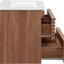 Modway Render 24" Wall-Mount Bathroom Vanity in Walnut White