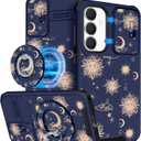 Buleens for Samsung Galaxy S23 FE Case 6.4 Inch - with Ring Stand & Camera Cover Cute Designed Women Girls Sun Moon Stars for Samsung S23 FE Case Compatible with Magsafe