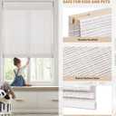 LazBlinds No Tools No Drill Cordless Bamboo Roman Shades, Light Filtering Window Treatment, Roll Up Bamboo Blinds for Window 34'' W x 64'' H, Ceylon Vintage White