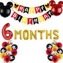 Red Boys Half Birthday Decorations Red Cartoon 6 Months Balloons Boys Six Months Banner for Boys 1/2 Birthday Baby Shower Party Supplies Decorations