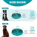 Outward Hound Fun Feeder Slo Bowl  Medium 2Cup Capacity, Slow Feeding, Small to Medium Dogs & Cats, Non-Slip, Turquoise, Drop Pattern
