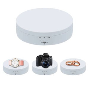 5.4" Motorized Rotating Display Stand — 360° Electric Turntable | 3 Speeds & 4 Angle Modes | 6.6 lb Capacity | USB & Battery Powered | Photography, Collectibles, Jewelry & Tumblers