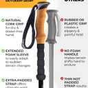 Foxelli Trekking Poles Lightweight Collapsible Aircraft Grade Aluminum Hiking Poles with Cork Grips Quick Locks & All-Terrain Accessories Pair of 2