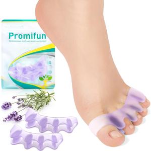 Promifun Toe Spacers for Women and Men - 8 Pack Toe Separators for Correct Toes - Toe Spreaders with Lavender Extract for Gifts - Walking, Running & Yoga Practice