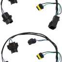 PANNUOSCS Headlight Wiring Harness Assembly Headlamp Socket Compatible with 2008-2014 Chevy Silverado 1500 2500HD 3500HD Replaces#645-745 15841609 25962806 (2 pcs)