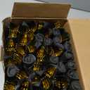 50 Pack Pre Rolled Gold Plastic Silverware Set,Wrapped Plastic Cutlery Set with Napkin Include 50 Forks,50 Spoons,50 Knives and 50 Black Napkins for Party, Wedding,Christmas