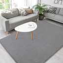Grey Area Rugs 4x6, Soft Memory-Foam for Bedroom, Thick for Nursery Room, Washable Dorm Apartment Floor Carpet