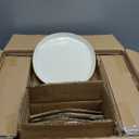 AmorArc Ceramic Dinnerware Sets,Handmade Reactive Glaze Stoneware Plates and Bowls Set,Highly Chip and Crack Resistant | Dishwasher & Microwave Safe Dishes Set,Service for 6 (18pc) (Beige)