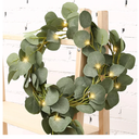 20 LED Eucalyptus Leaves Light 6.6 FT Artificial Light Strings Garland Greenery Battery Operated with Timer Decor for Room Wedding Party Garden Table Christmas Easter Spring (Warm White)