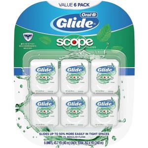 Oral-B Glide Dental Floss, Scope Flavor, 40m (Pack of 6)