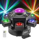Moving Head DJ Lights, Rualin 120W Stage Light 4 in 1 with RGBW 6 Arms Beam, Kaleidoscope Light, Red Green Starry and White Amber Strobe, Remote & DMX Control for Disco Club Party DJ Stage Lighting