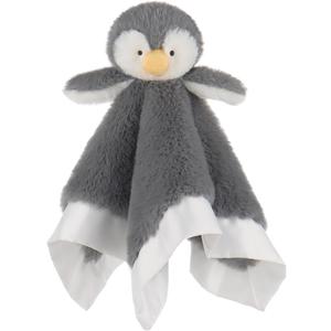 Apricot Lamb Stuffed Animals Soft Security Blanket Gray Penguin Infant Nursery Character Blanket Luxury Snuggler Plush(Gray Penguin, 14 Inches)