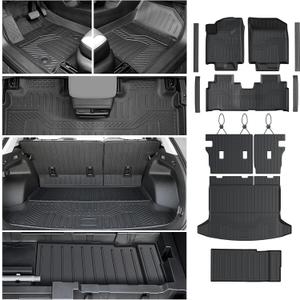 Floor Mats Cargo Mat Backrest Mats for 2024-2026 Honda Prologue/Chevrolet Chevy Blazer EV Accessories, All-Weather TPE Seat Back Covers Cargo Liner Lower Trunk Mat(Floor Mats Set)